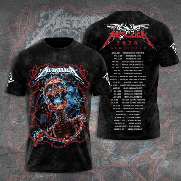 Metallica 2025 M72 World Tour T-Shirt Best Gifts For Rock Music Lovers Tour Merch