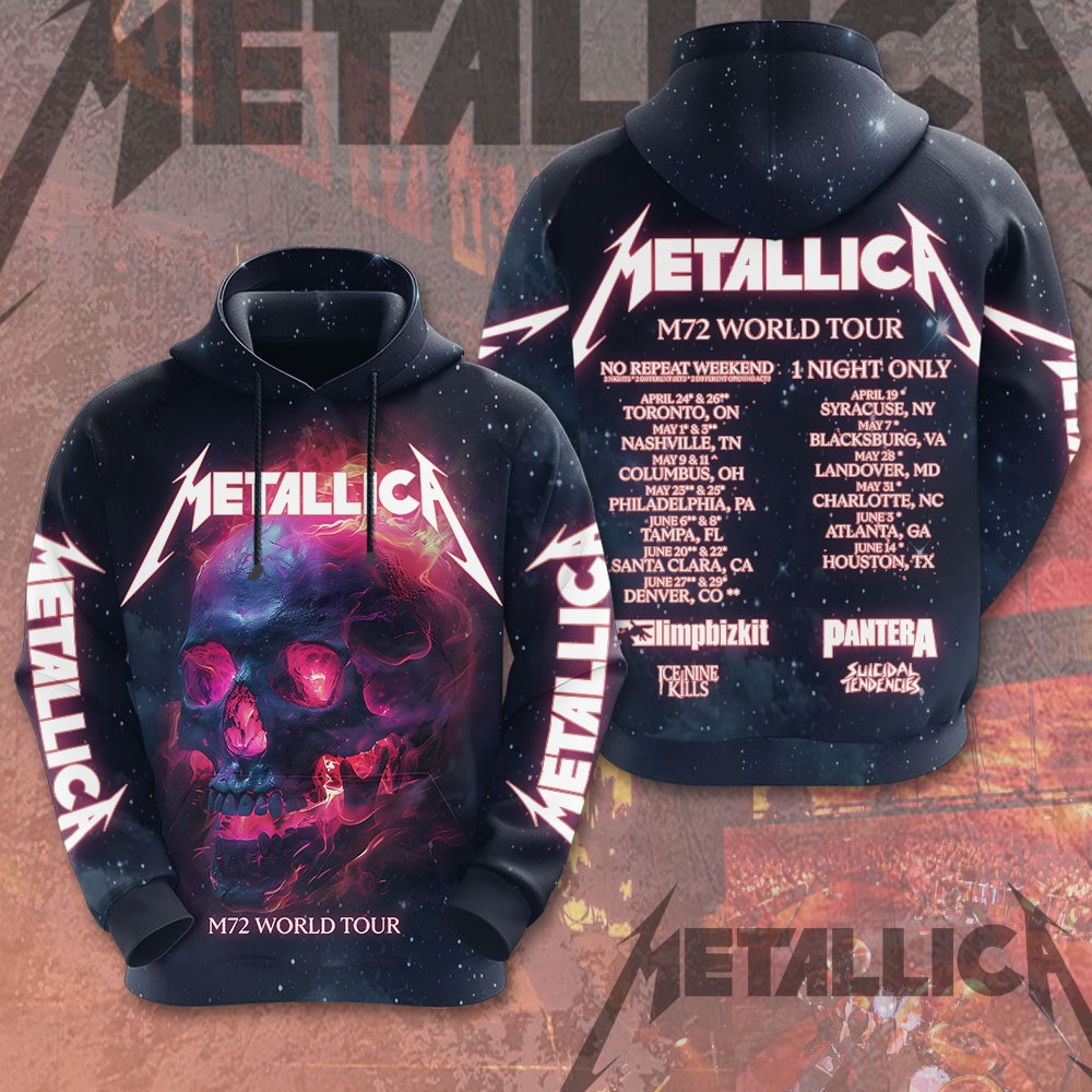 Metallica Band M72 World Tour 2025 I Night Only Hoodie Music Gift Ideas For Guys