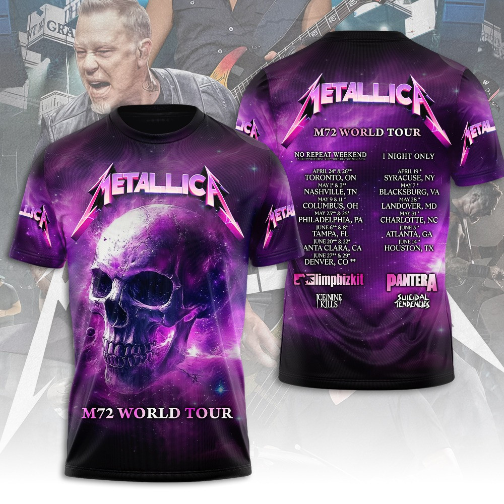 Metallica Band M72 World Toyr I Night Only T-Shirt Music Lover Gift Ideas For Him