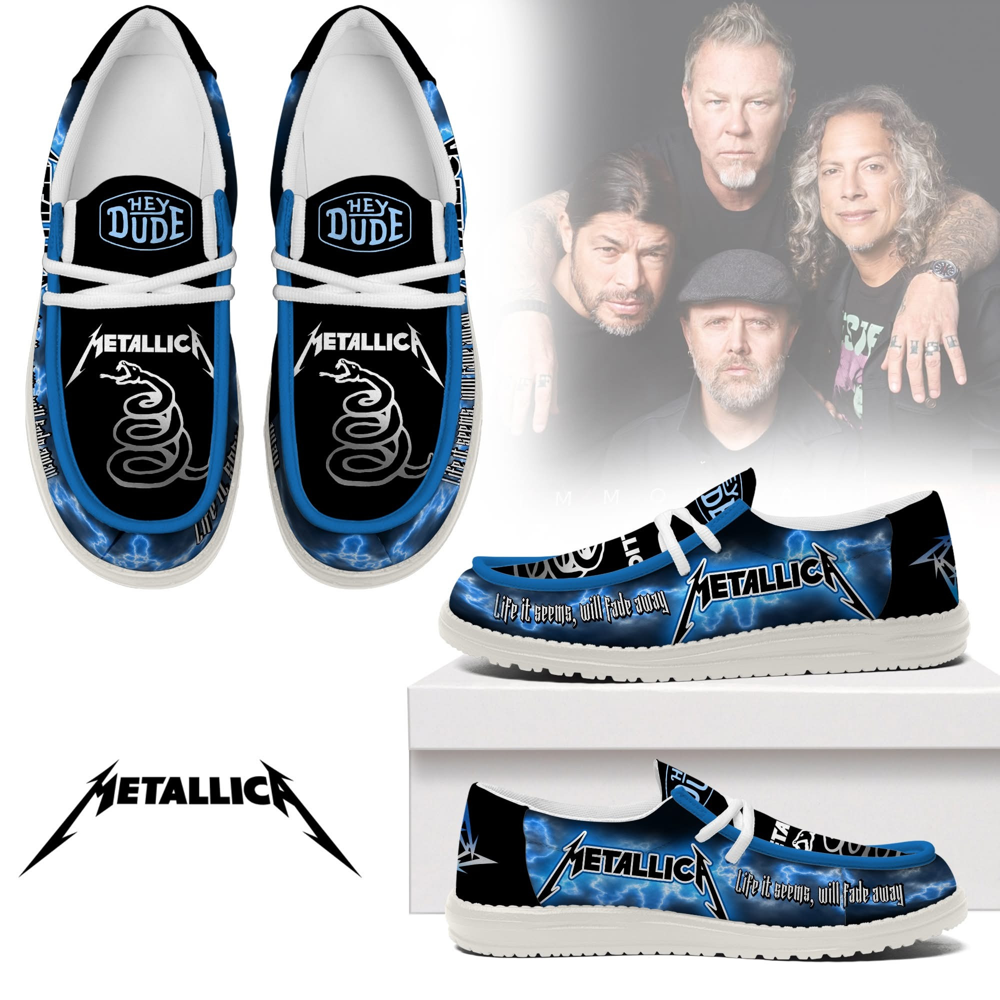 Metallica Casual Shoes Sneakers Tour Merch Best Gifts For Rock Fans For Him
