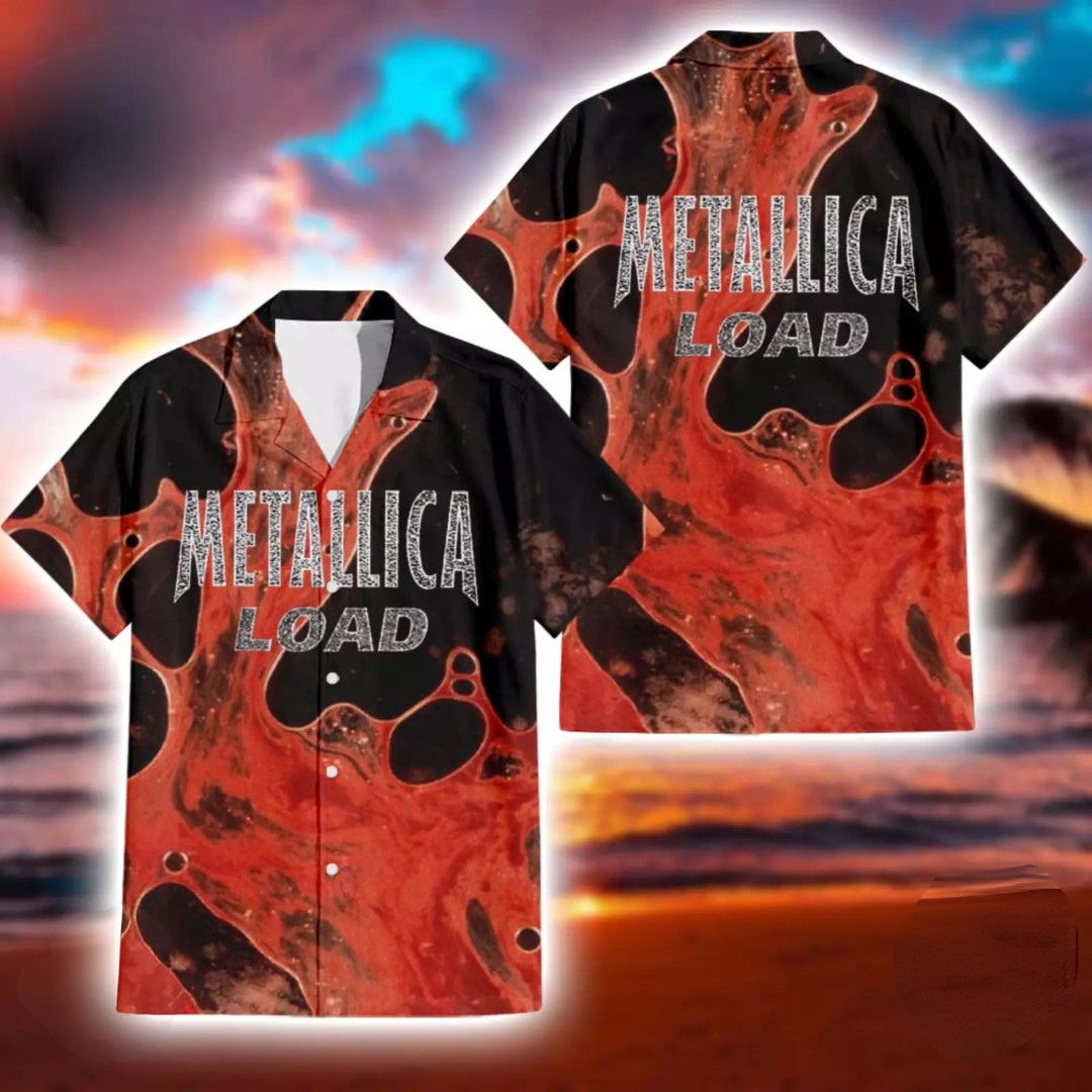 Metallica Load Album Cover Button Up Hawaiian Shirt Gifts For Music Enthusiasts