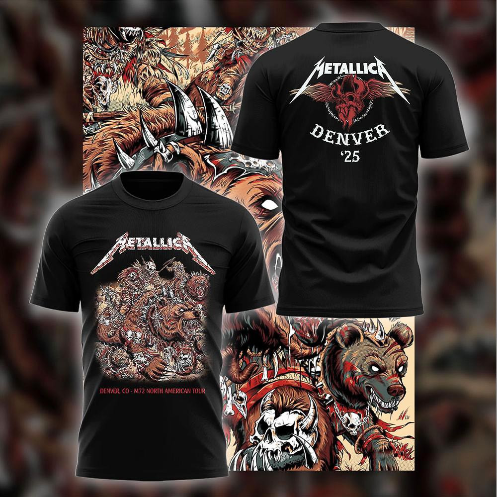 Metallica M72 Denver Concert Black T-Shirt Gift Ideas For Music Lovers