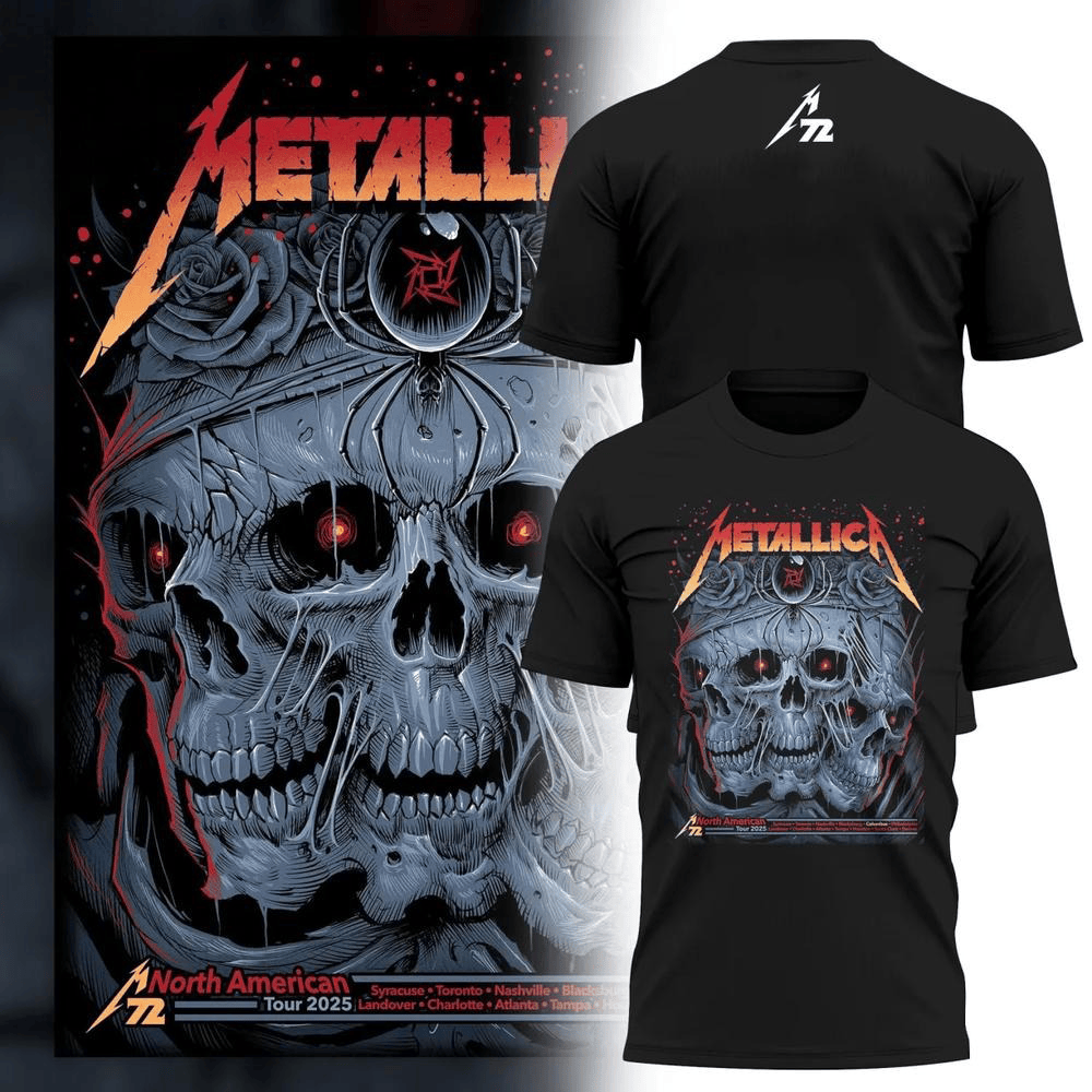 Metallica M72 North American Tour 2025 T-Shirt Unique Gifts For Music Lovers