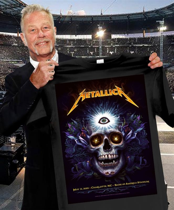 Metallica M72 Tour Merch Charlotte T-Shirt 2025 Concert Bank Of America Stadium Fan Gifts