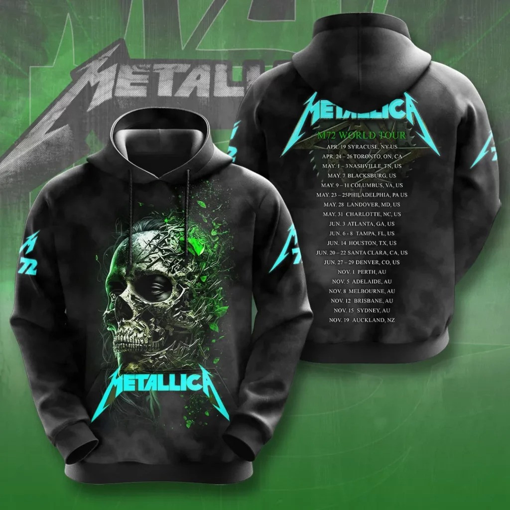 Metallica M72 World Tour 2025 Hoodie Apparel Metallica Tour Merchandise Unique Fan Gifts