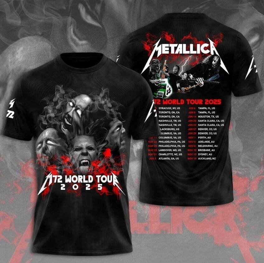 Metallica M72 World Tour 2025 Limited Edition T Shirt Gift For Rock Fans