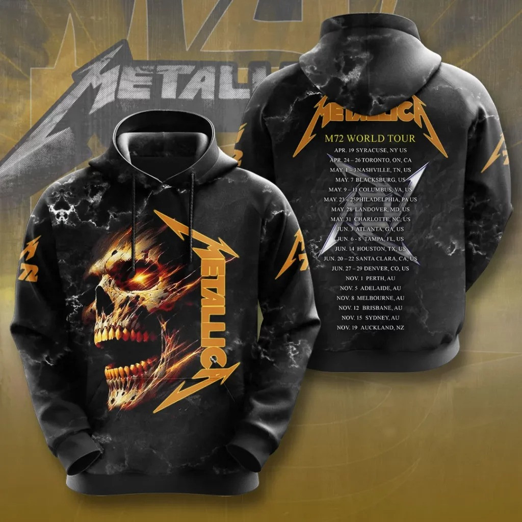 Metallica M72 World Tour 2025 Merch Hoodie Cool Gifts For Metallica Fans