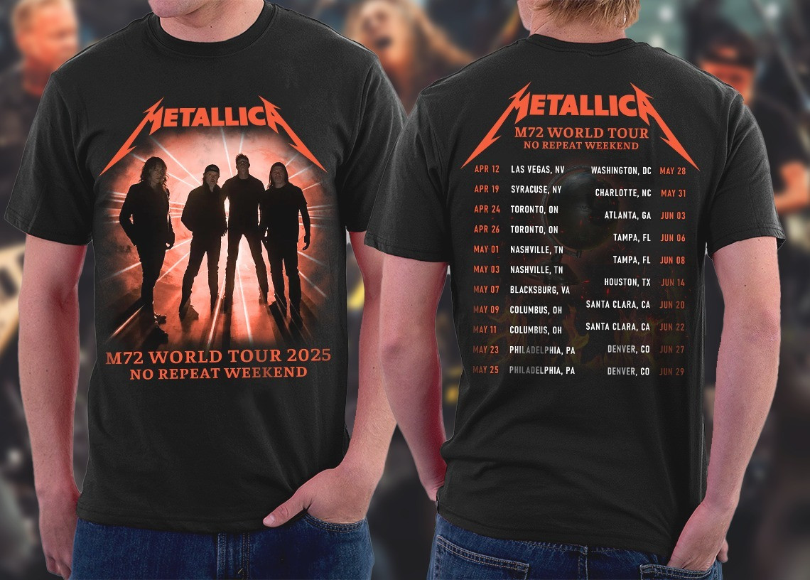 Metallica M72 World Tour 2025 Shirt No Repeat Weekend Metallica 2025 Tour Merch For Fans