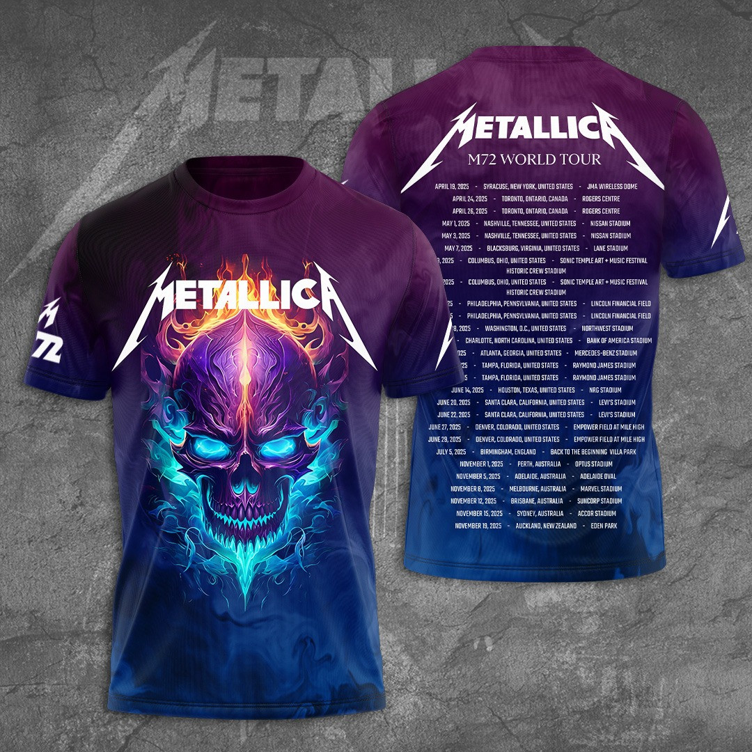 Metallica M72 World Tour 2025 T-Shirt Cool Gifts For Music Lovers