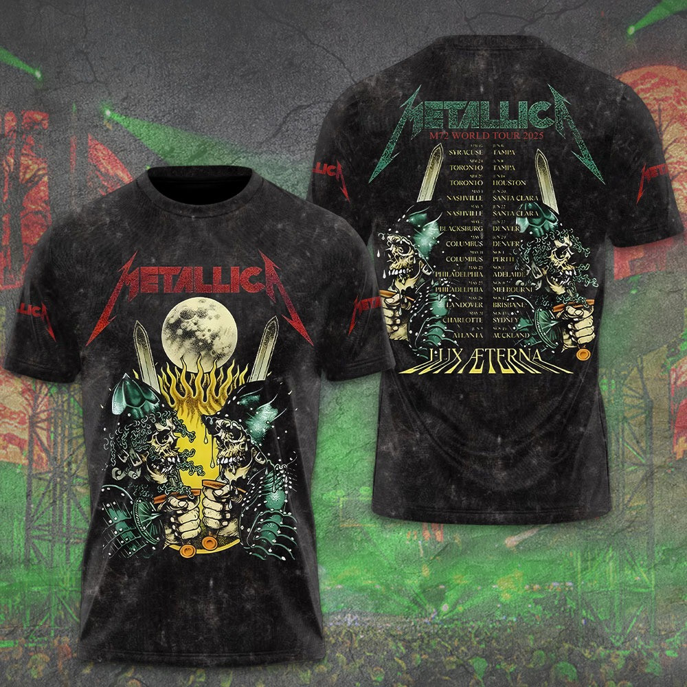 Metallica M72 World Tour 2025 T-Shirt Gifts For Music Lovers