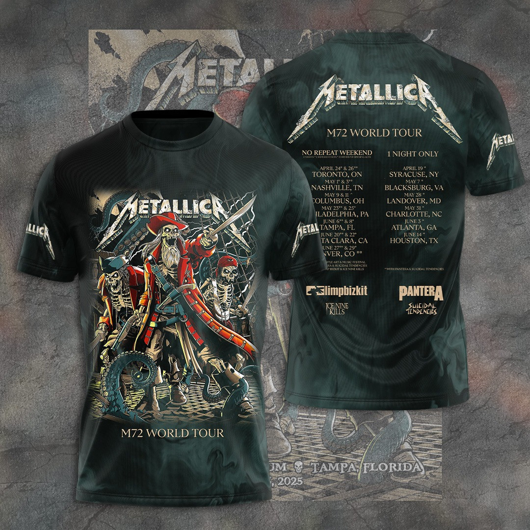 Metallica M72 World Tour 2025 T-Shirt Music Lover Gift Ideas For Him