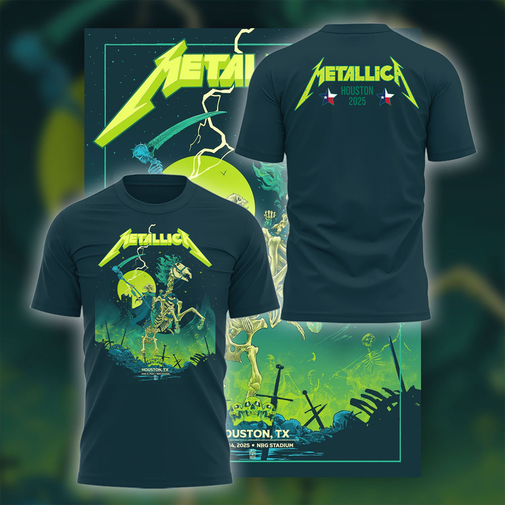 Metallica M72 World Tour Houston T-Shirt Scythe Rider Graphic Unique Gift For Rock Music Lovers