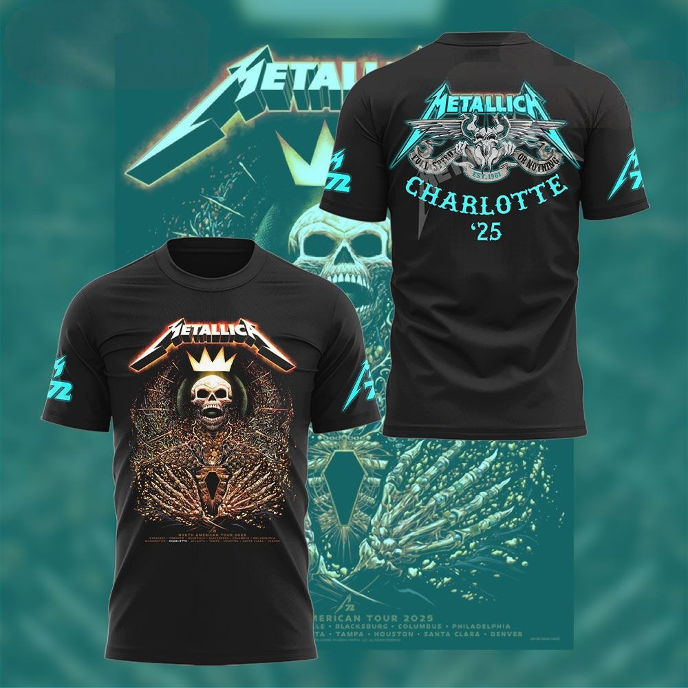 Metallica M72 World Tour M72Charlotte 2025 Shirt Gifts For Music Fans