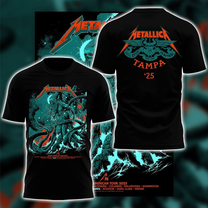 Metallica M72 World Tour Merch TAMPA T-Shirt 2025 Concert Fan Merch Best Gifts