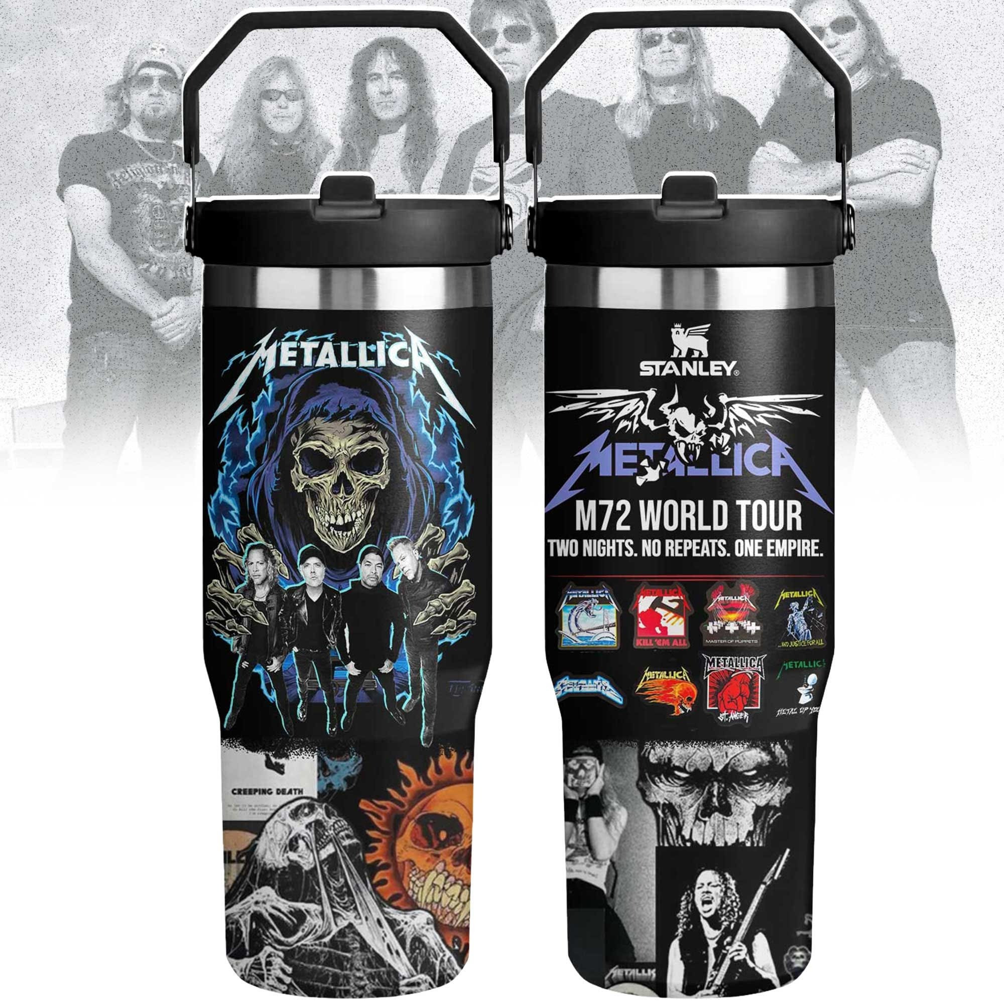 Metallica M72 World Tour Stanley Cup Insulated Music Lover Tumbler Perfect Gift For Rock Fans