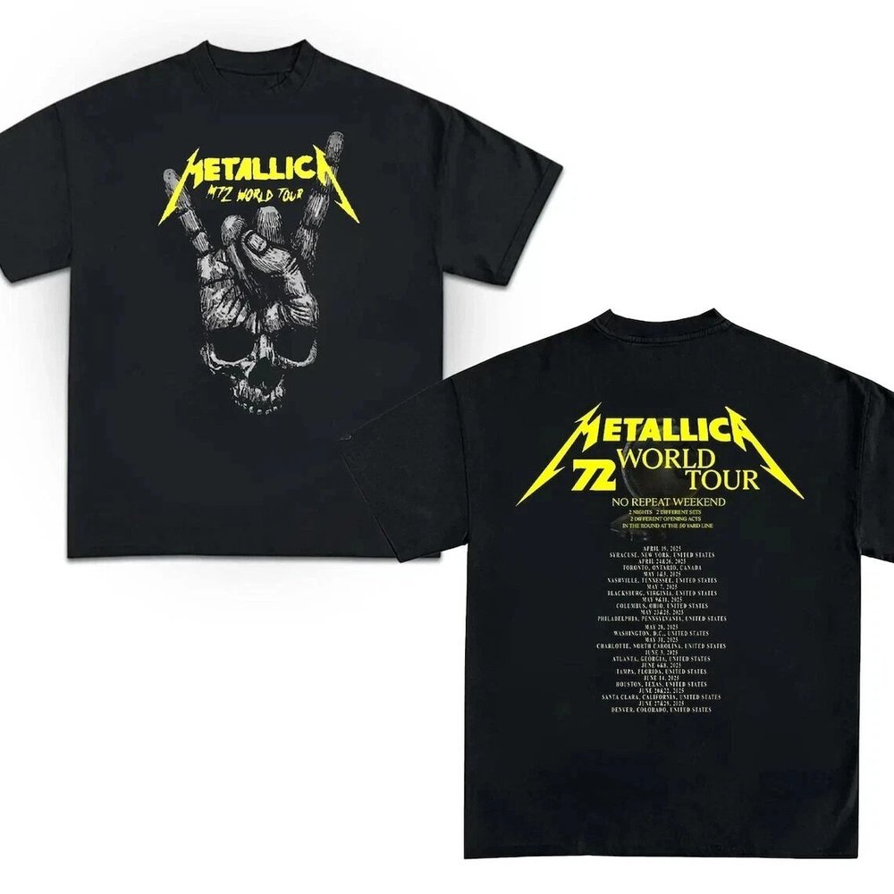 Metallica M72 World Tour T-Shirt Metallica North America Concert Tour Merch