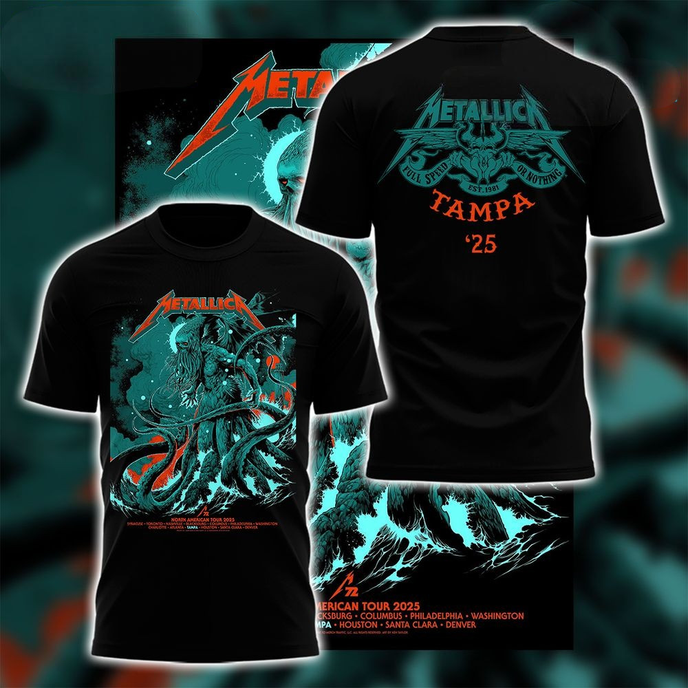 Metallica M72 World Tour Tampa 2025 T-Shirt Birthday Gifts For Music Lovers