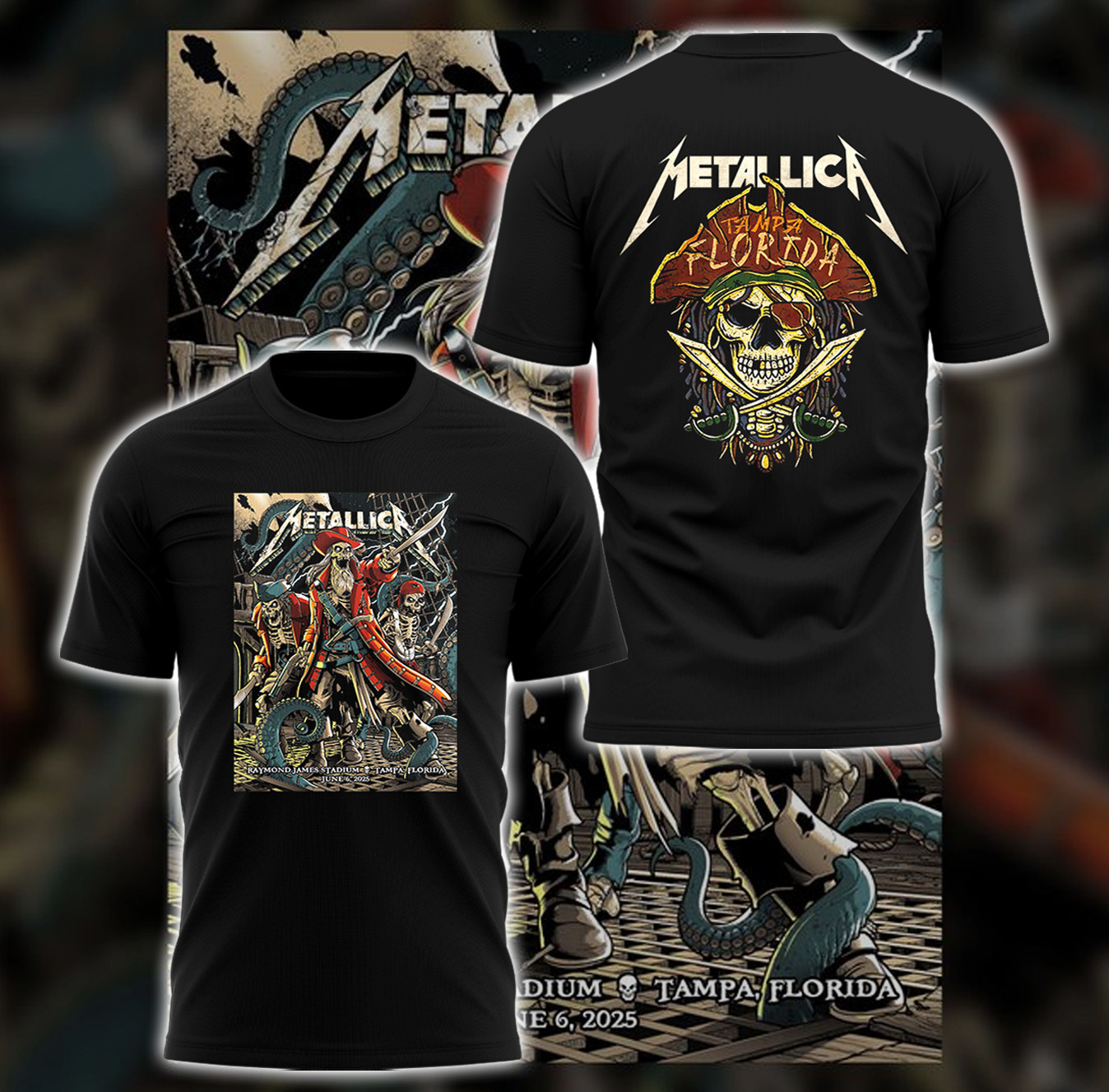 Metallica M72 World Tour Tampa Concert Black T-Shirt Metallica Merch