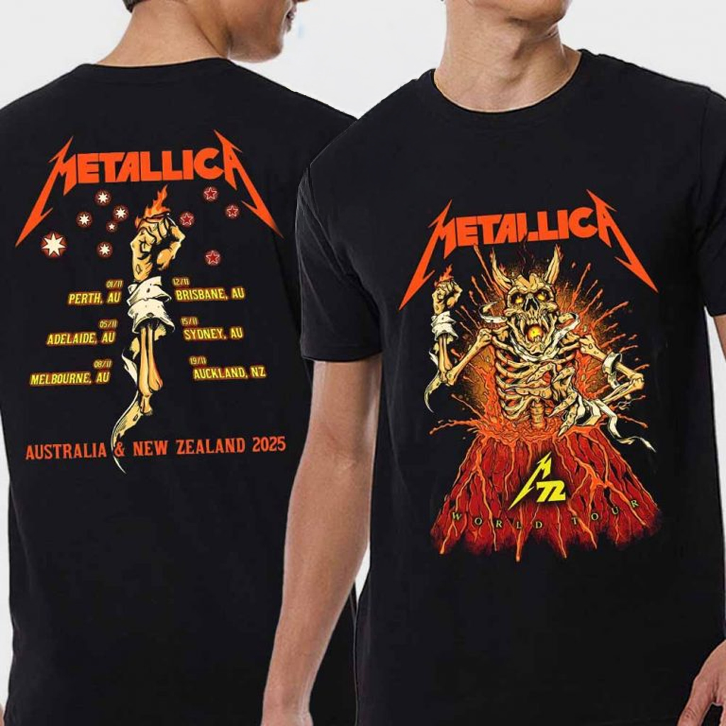 Metallica Merch Australia New Zealand 2025 M72 Tour Dates T-Shirt Gifts For Music Lovers Metallica Merch Australia New Zealand 2025 M72 Tour Dates T-Shirt Gifts For Music Lovers