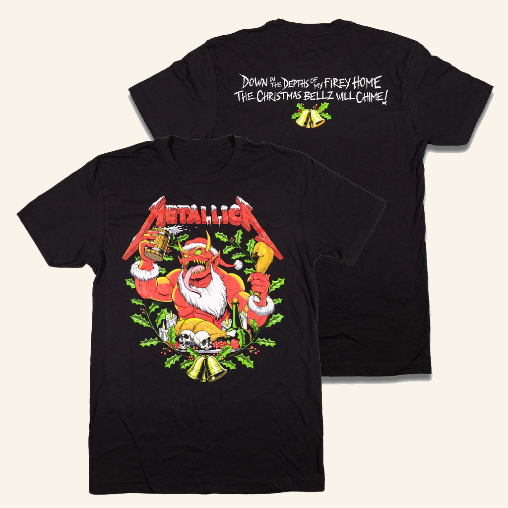 Metallica Merch Christmas Holiday Bellz Demon T-Shirt Xmas Gifts For Him