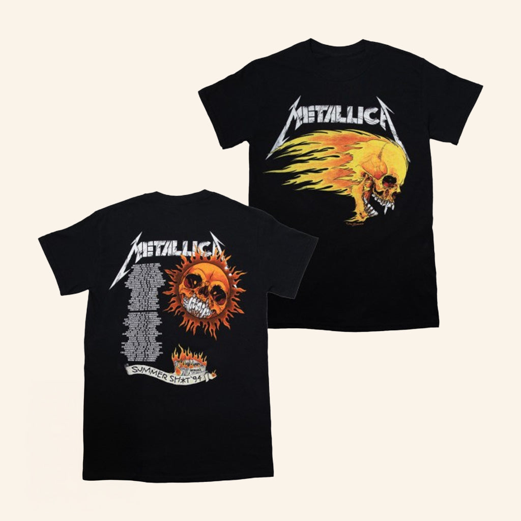 Metallica Merch Flaming Skull 1994 Tour Shirt Gifts For Music Lovers Metallica Merch Flaming Skull 1994 Tour Shirt Gifts For Music Lovers