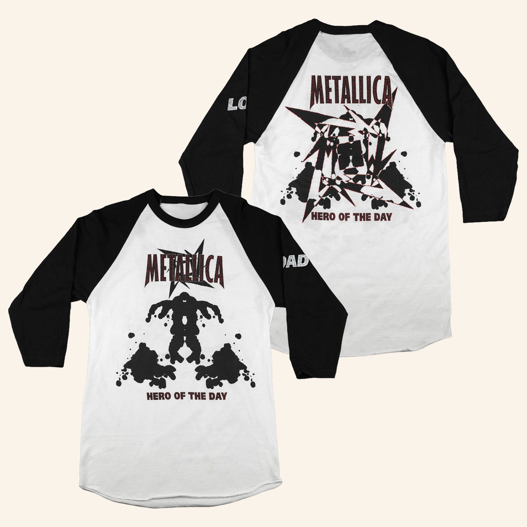 Metallica Merch Hero Of The Day Raglan Shirt Gifts For Music Lovers Metallica Merch Hero Of The Day Raglan Shirt Gifts For Music Lovers