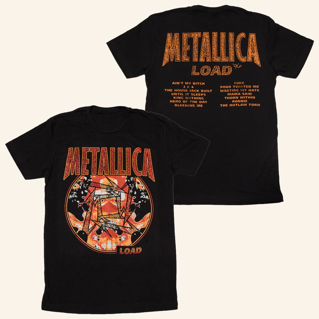 Metallica Merch Load Vintage Tracklist T-Shirt Gift Ideas For Music ...