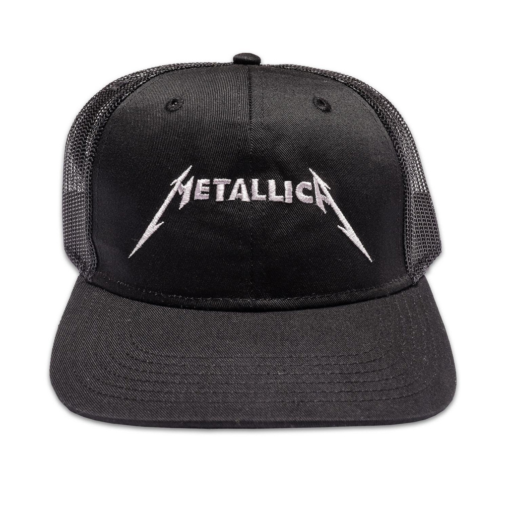 Metallica Merch Logo Embroidered Snapback Trucker Hat Music Related Gifts For Guys Metallica Merch Logo Embroidered Snapback Trucker Hat Music Related Gifts For Guys