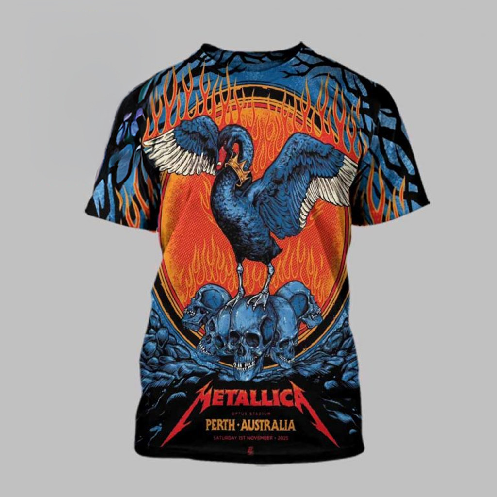 Metallica Merch M72 Perth Australia 2025 Optus Stadium T-Shirt Gifts For Music Lovers