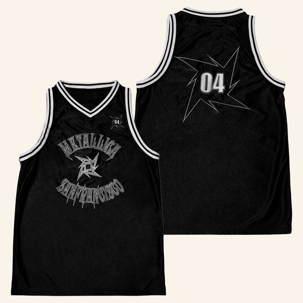 Metallica Merch San Francisco '04 Basketball Jersey Gifts For Music Lovers Metallica Merch San Francisco '04 Basketball Jersey Gifts For Music Lovers