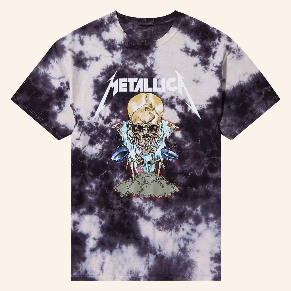 Metallica Merch Scales Of Justice Skull Tie Dye T-Shirt Cool Gifts For Music Lovers