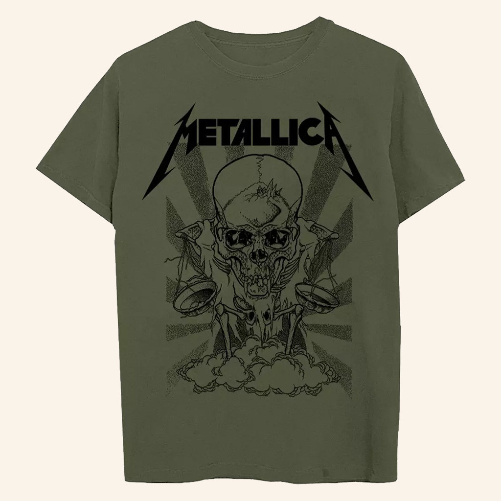 Metallica Merch Skull Scales T-Shirt Music Gift Ideas For Guys