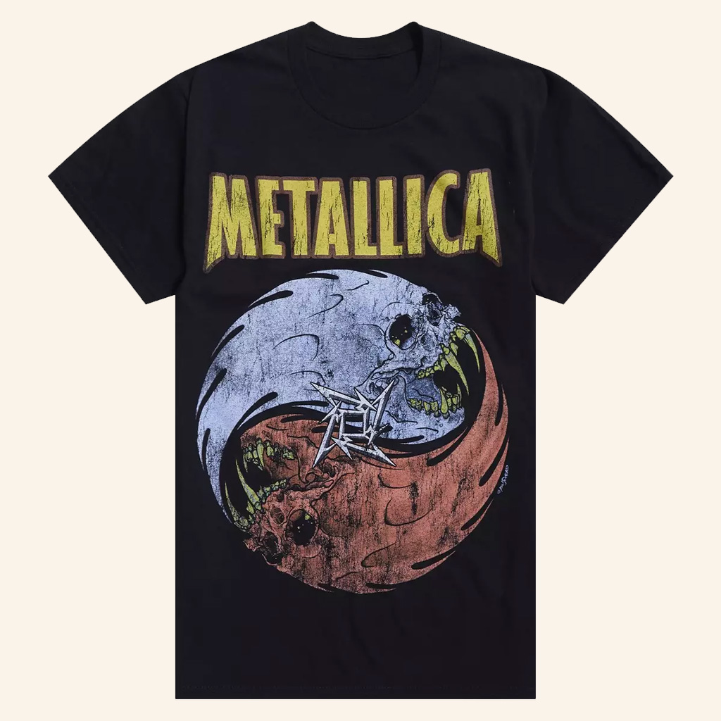 Metallica Merch Skull Yin Yang T-Shirt Presents For Music Lovers