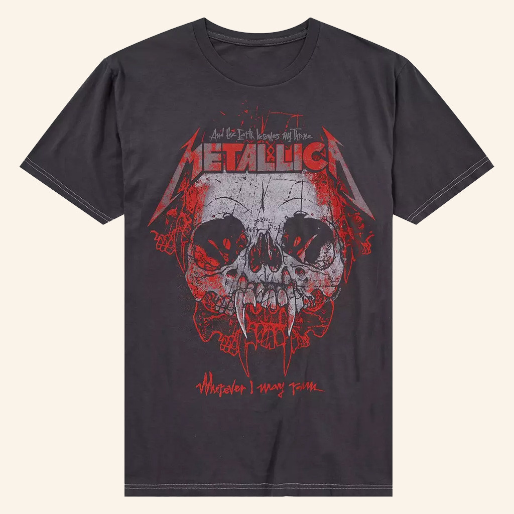 Metallica Merch Wherever I May Roam Skull T-Shirt Gift Ideas For Music Lovers
