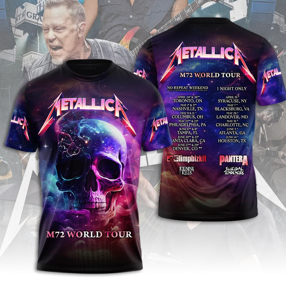 Metallica Repeat Weekend World Tour T-Shirt Music Gift Ideas For Guys