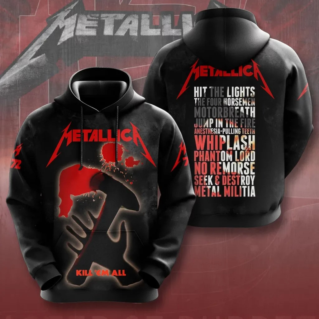 Metallica Tour Merch Hoodie Kill Em' All Metallica Band Apparel Unique Gifts For Fans