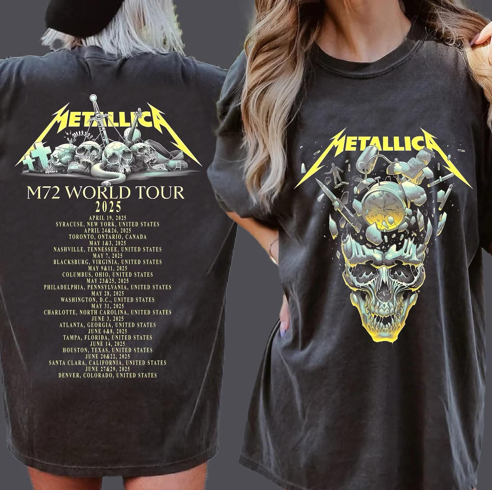 Metallica Vintage 72 Tour 2025 T-Shirt Rock Merch Best Gift For Music Fans And Collectors