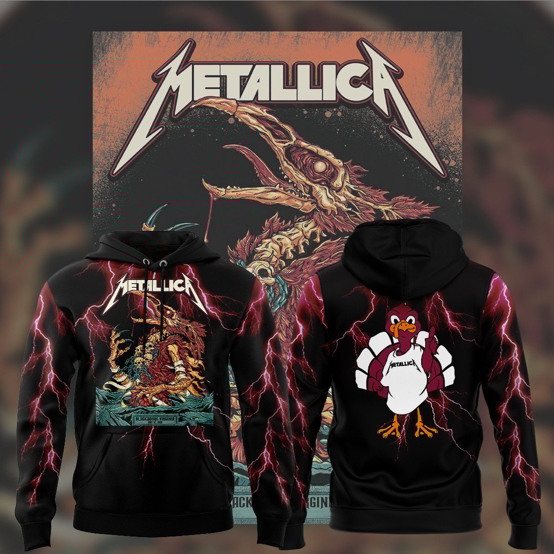 Metallica VT Music Concert Black Hoodie Birthday Gifts For Music Lovers