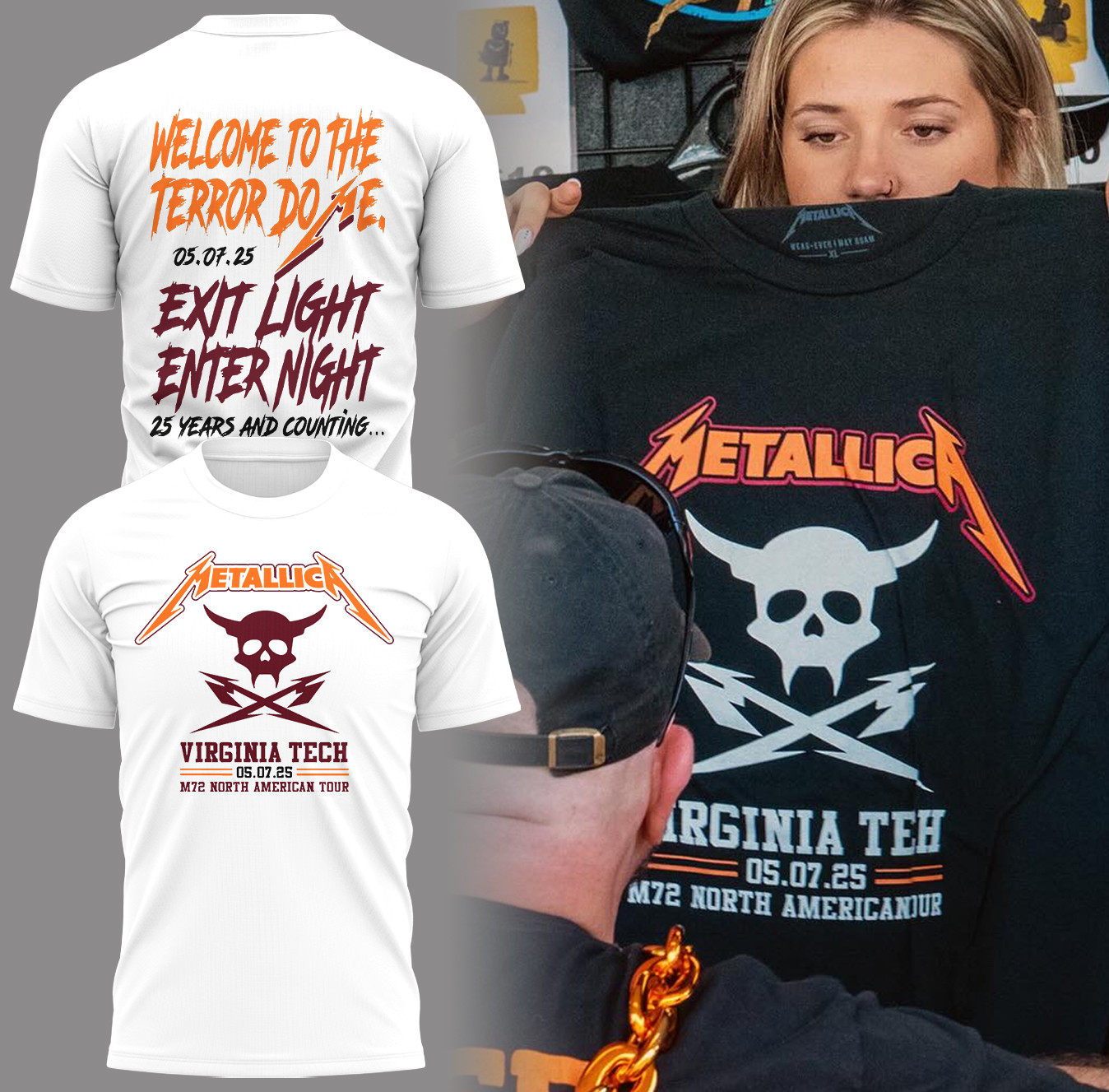 Metallica VT Music Concert Special White T-Shirt Birthday Gifts For Music Lovers
