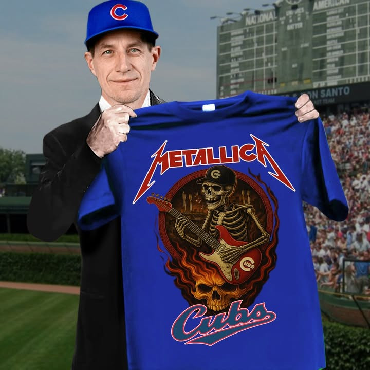 Metallica x Chicago Cubs T-Shirt Baseball Best Gifts For Cubs Fans Metallica Lovers