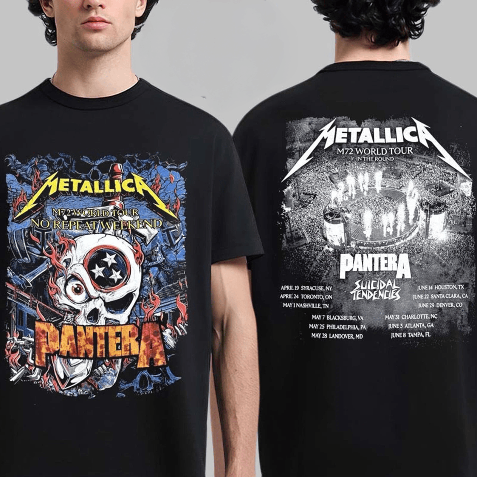Metallica x Pantera M72 Nashville 2025 Concert Unisex T-Shirt Metallica Merch Best Gift For Music Fans