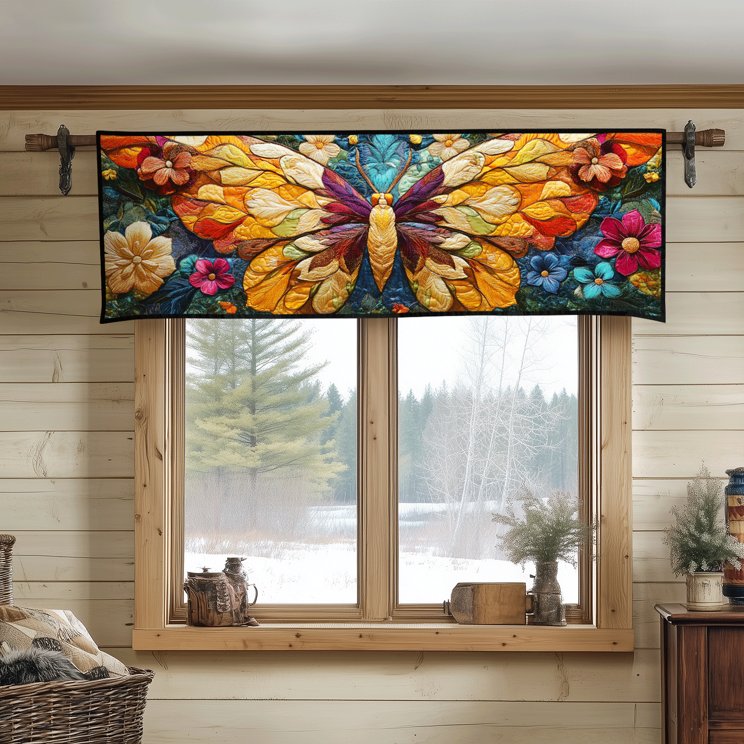 Metamorphosis Magic Quilted Valance Christmas Decor For Entryway Butterfly Gifts For Mom