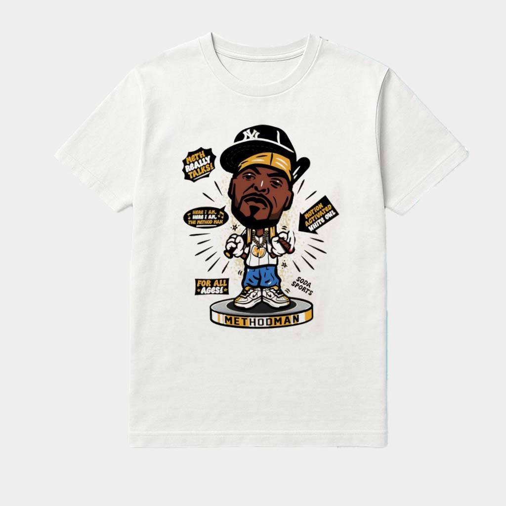 Method Man Yankees Meth Really Talks Here I Am The Method Man Motion Activated White Owl For All Ages Shirt