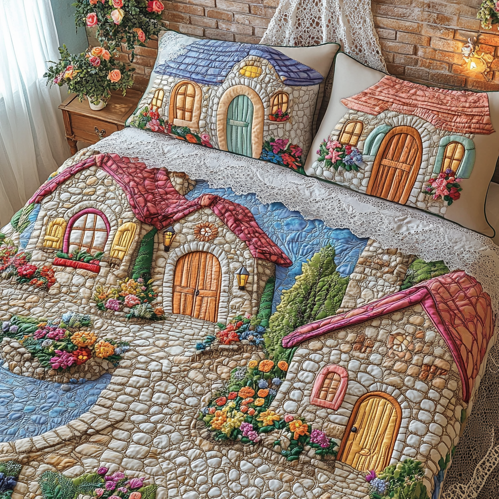 Metropolitan Charm Quilted Bedding Set Unique Bed Sheet Set Mother In Law Christmas Gift