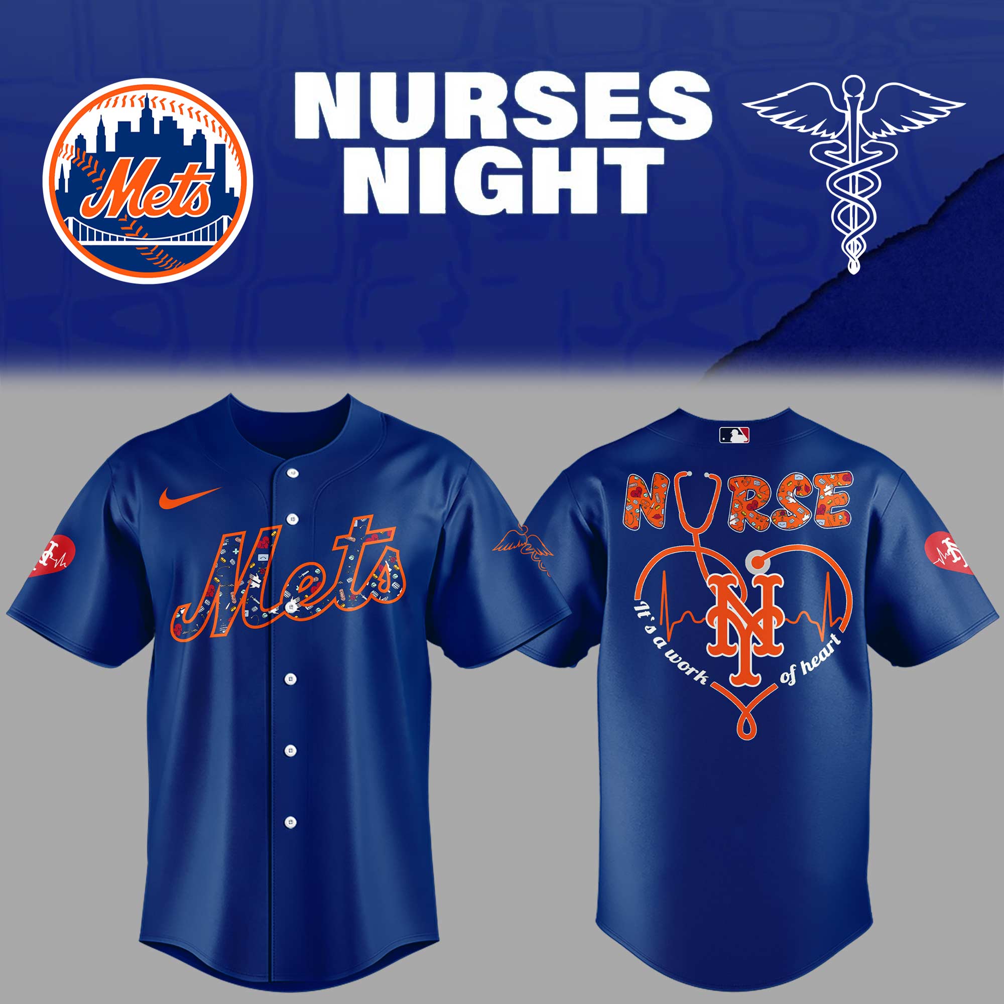 Mets Baseball Nurses Night Blue Jersey Gifts For Baseball Players Best Gifts For Fans