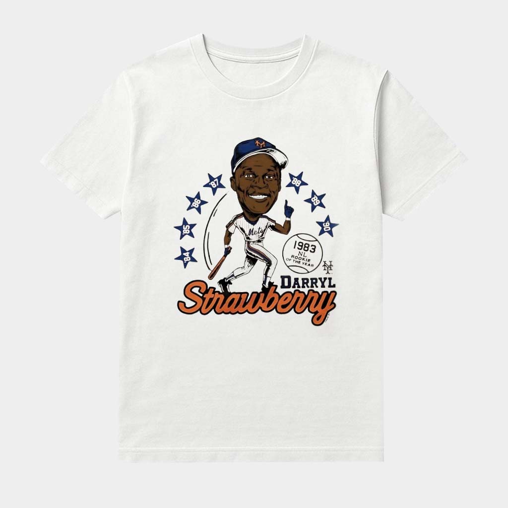 Mets Darryl Strawberry 1983 Nl Rookie Of The Year Caricature Shirt Darryl Strawberry Merch