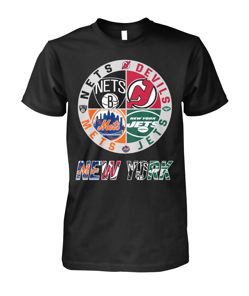 Mets Devils Mets Jets New York T-Shirt New York Sports Team Mashup Logo Merch Gift For Dad