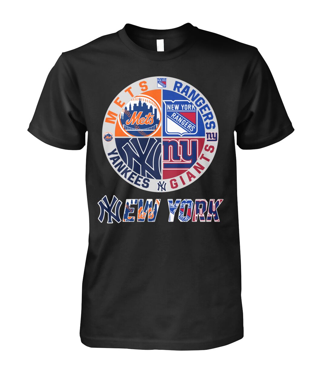 Mets Rangers Yankees Giants Sport T-Shirt New York Sports Team Mashup Logo Merch Dad Gift Idea