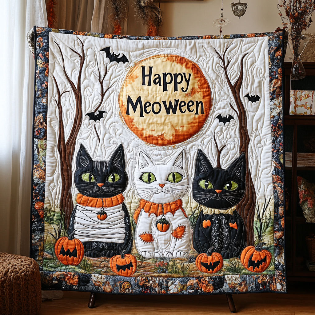 Mewgical Mischief Quilt Best Decoration Gift For Friends and Family on Halloween Day