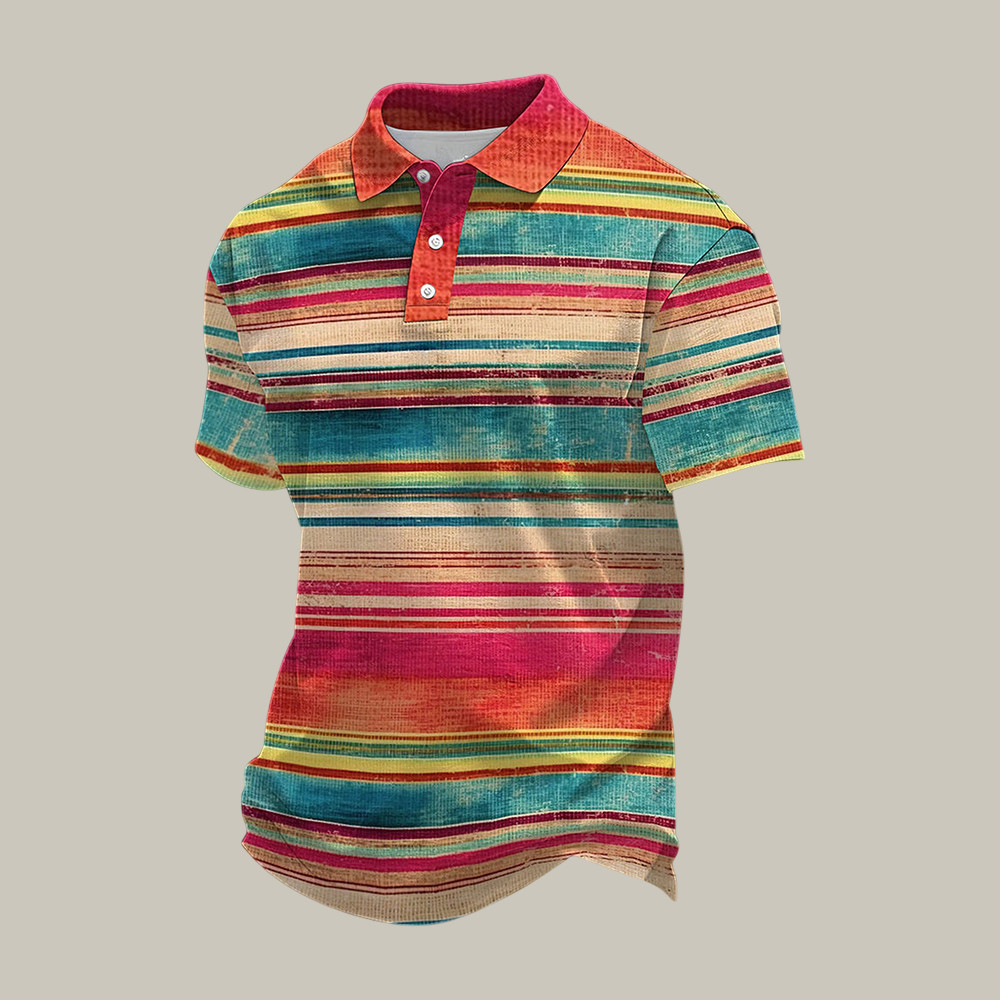 Mexican Art Striped Polo Shirt Cinco De Mayo 2026 Merch Present For Father's Day